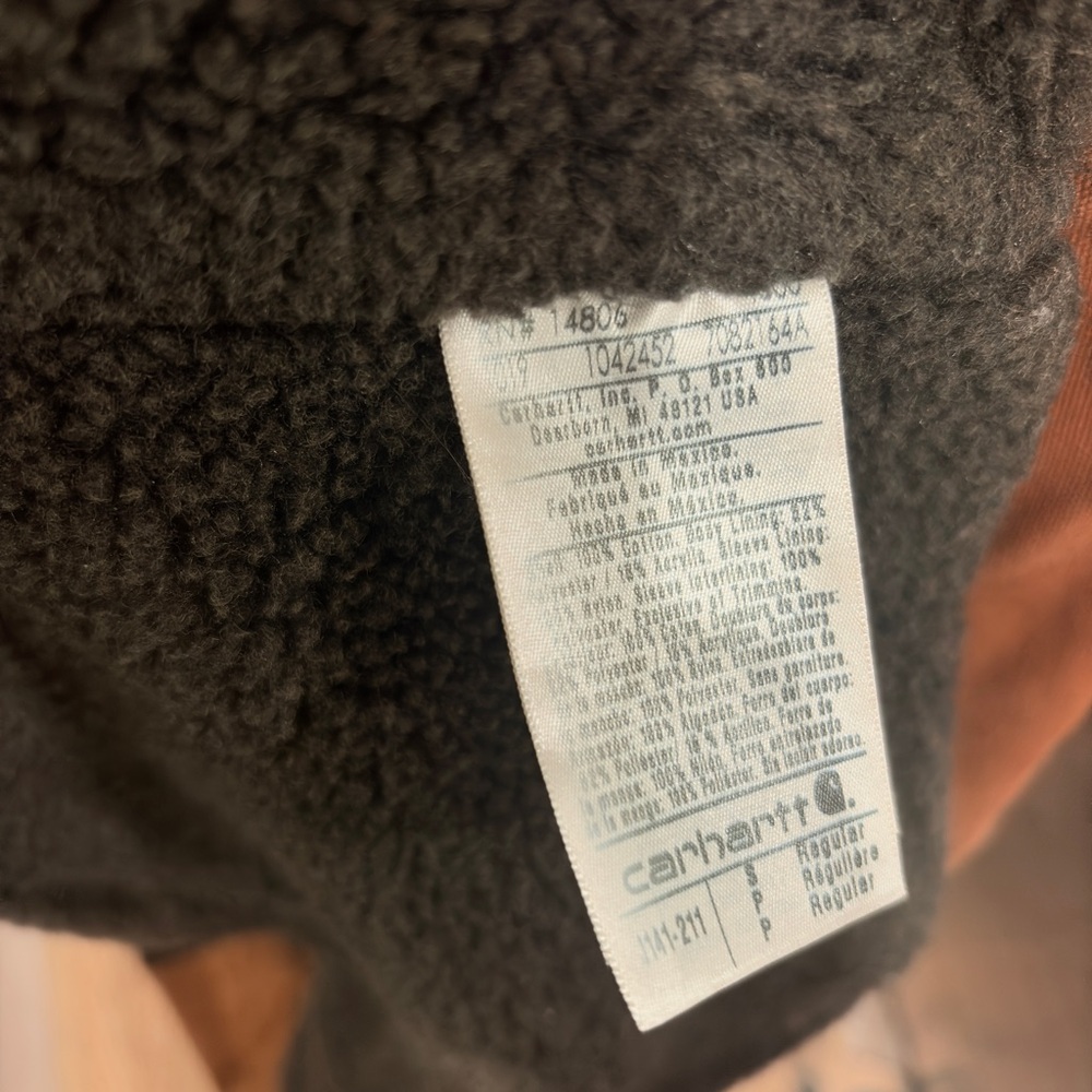 Carhartt Men's Brown Waxed Hooded Bomber Jacket Warm S Small - Picture 12 of 12